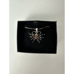 Absolute Midnight Sapphire sterling silver butterfly necklace